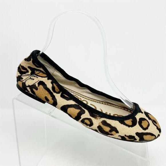 Sam Edelman Women's Leopard Print Leather Ballet Flats Size 6.5 Chic Casual - Picture 1 of 14